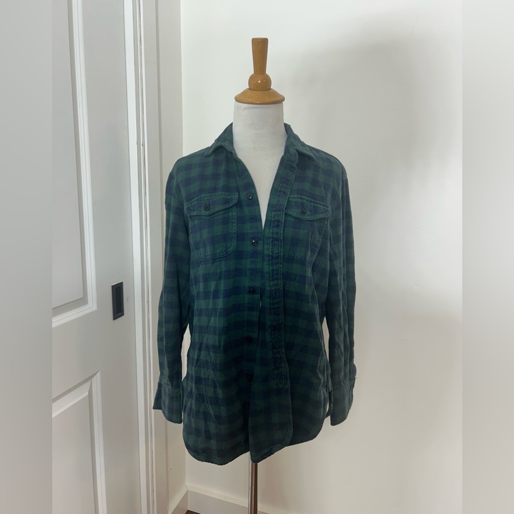 MADEWELL Green Flannel Button-Down